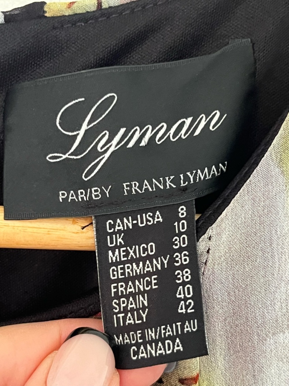 Lyman by Frank Lyman Black Floral Chiffon Overlay Dress Size 8 - Picture 11 of 13